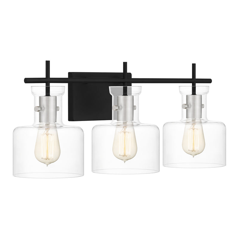 Quoizel PEN8622MBK Three Light Bath, Matte Black