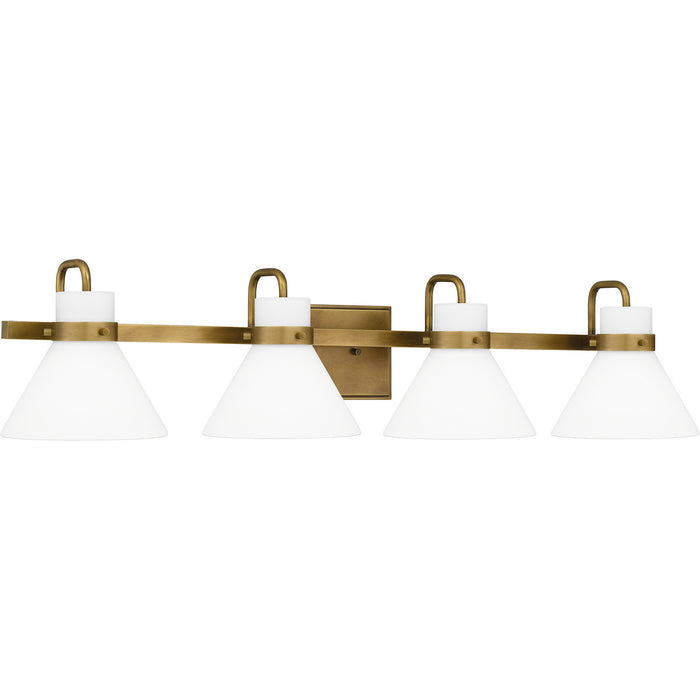 Quoizel RGN8635WS Four Light Bath, Weathered Brass