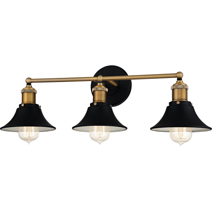 Quoizel TRF8624MBK Three Light Bath, Matte Black