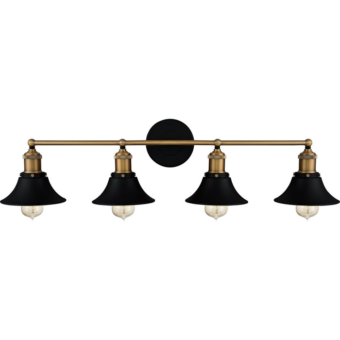Quoizel TRF8633MBK Four Light Bath, Matte Black