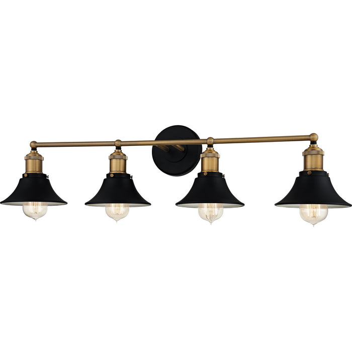 Quoizel TRF8633MBK Four Light Bath, Matte Black