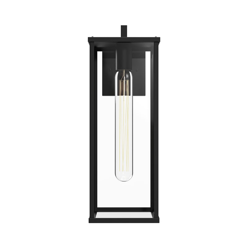 Alora EW652707BKCL One Light Exterior Wall Mount, Clear Glass/Textured Black