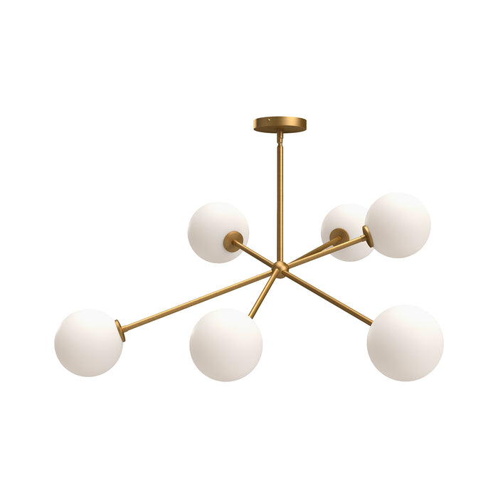 Alora CH549640AGOP Six Light Chandelier, Aged Gold/Opal Matte Glass