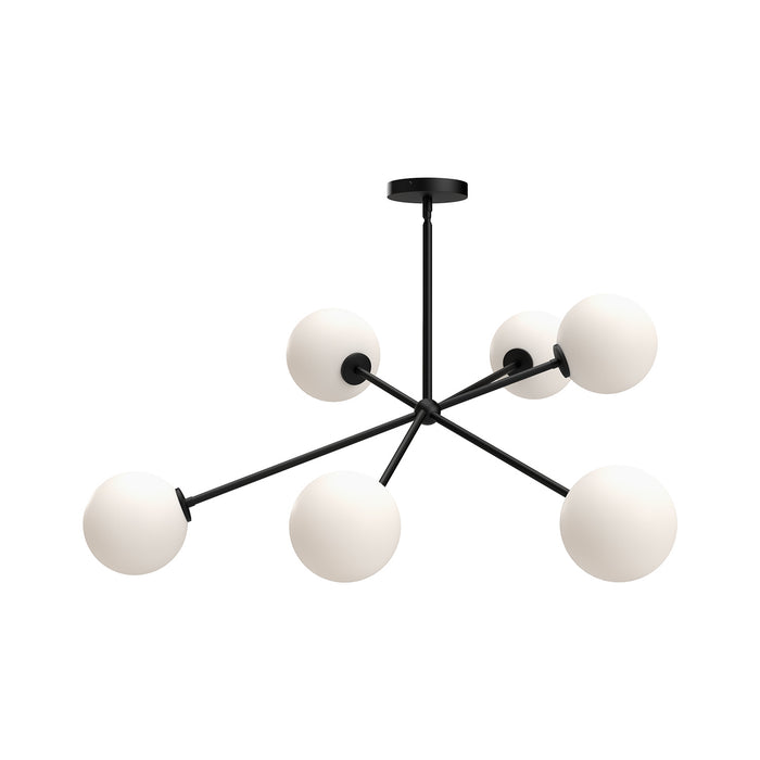 Alora CH549640MBOP Six Light Chandelier, Matte Black/Opal Matte Glass