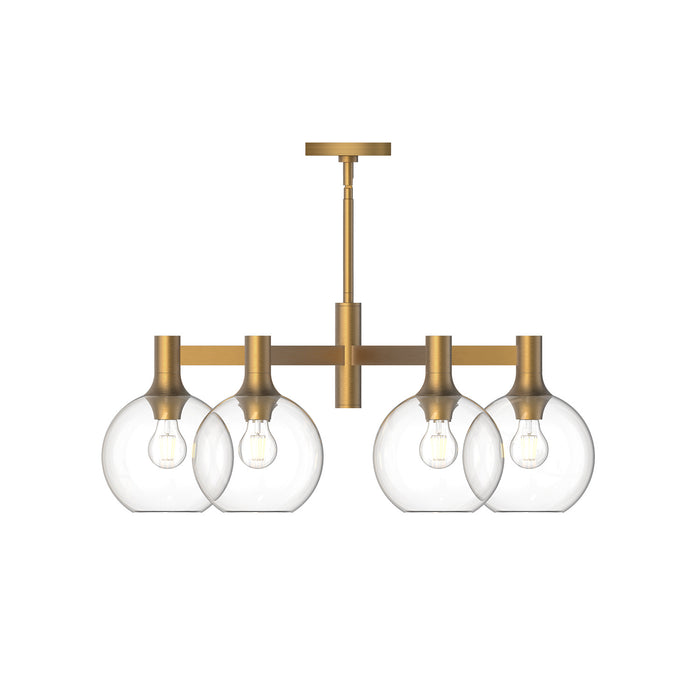 Alora CH506230AGCL Six Light Chandelier, Aged Gold/Clear Glass