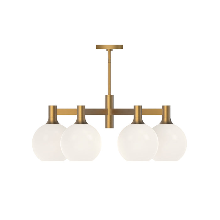 Alora CH506230AGOP Six Light Chandelier, Aged Gold/Opal Matte Glass