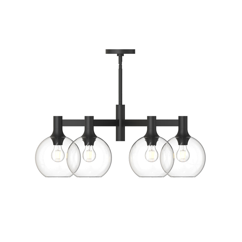 Alora CH506230MBCL Six Light Chandelier, Clear Glass/Matte Black