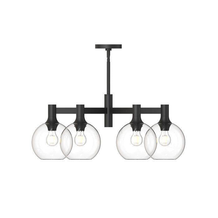 Alora CH506230MBCL Six Light Chandelier, Clear Glass/Matte Black