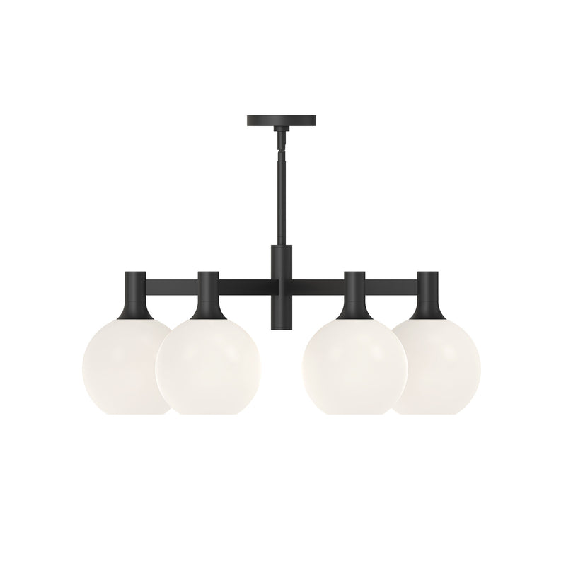 Alora CH506230MBOP Six Light Chandelier, Matte Black/Opal Matte Glass