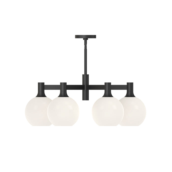 Alora CH506230MBOP Six Light Chandelier, Matte Black/Opal Matte Glass