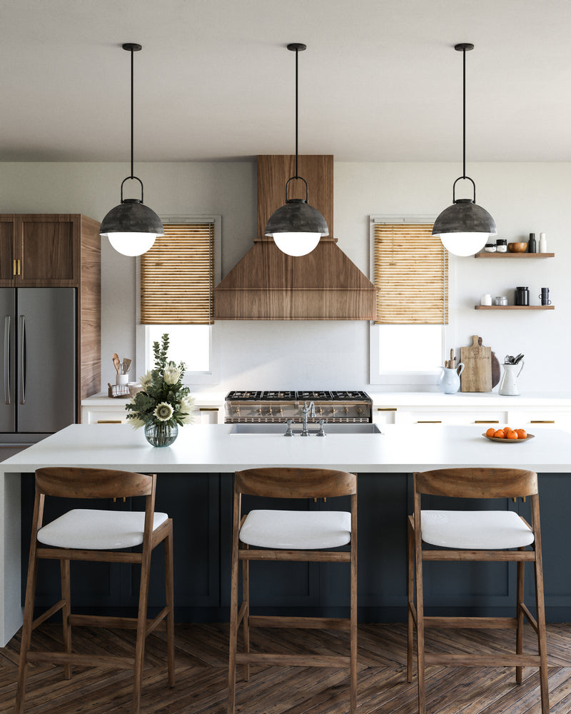 Alora PD507216MBOP One Light Pendant, Matte Black/Opal Matte Glass