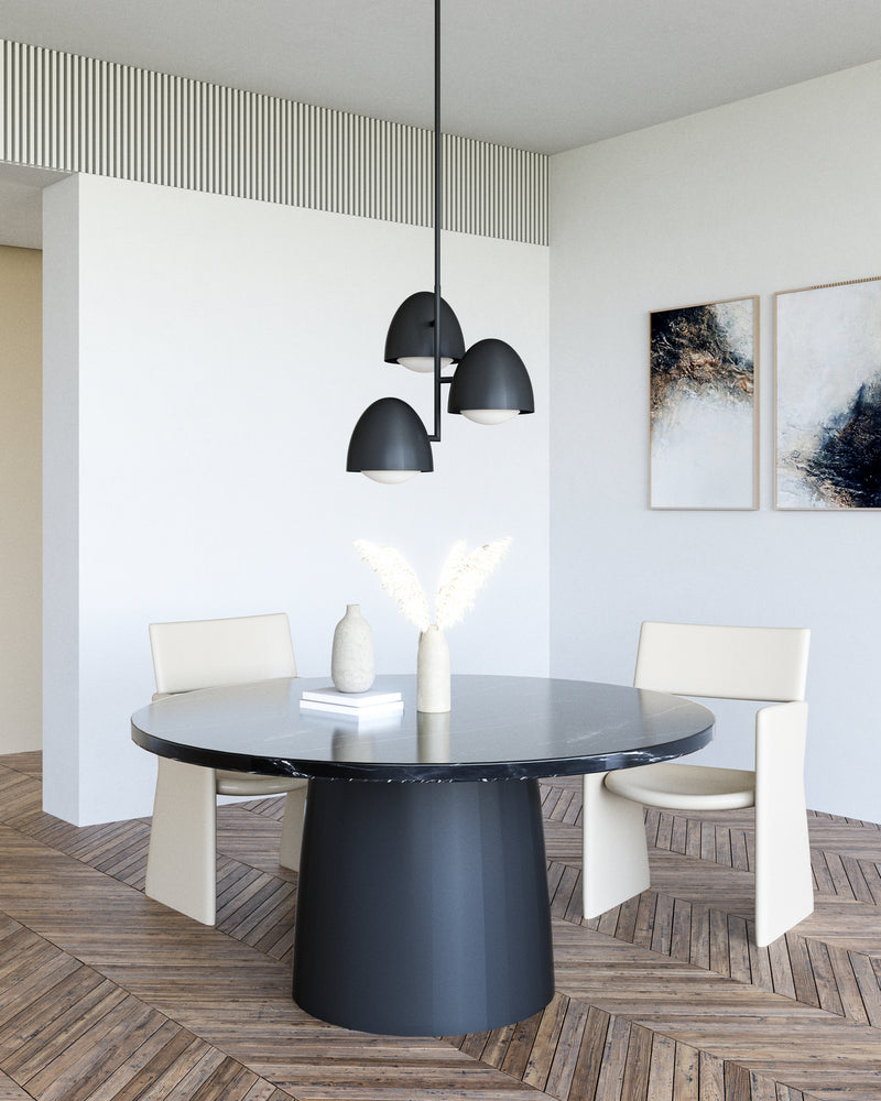 Alora CH529024MBOP One Light Chandelier, Matte Black/Opal Matte Glass