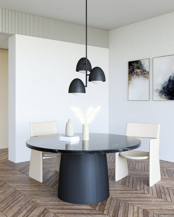 Alora CH529024MBOP One Light Chandelier, Matte Black/Opal Matte Glass