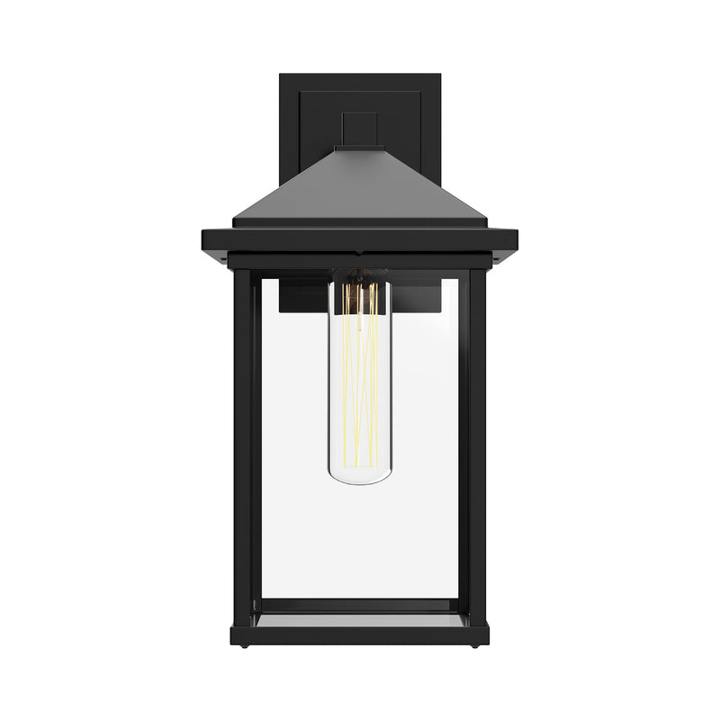 Alora EW552007BKCL One Light Exterior Wall Mount, Clear Glass/Textured Black
