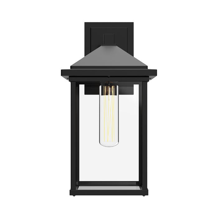 Alora EW552007BKCL One Light Exterior Wall Mount, Clear Glass/Textured Black