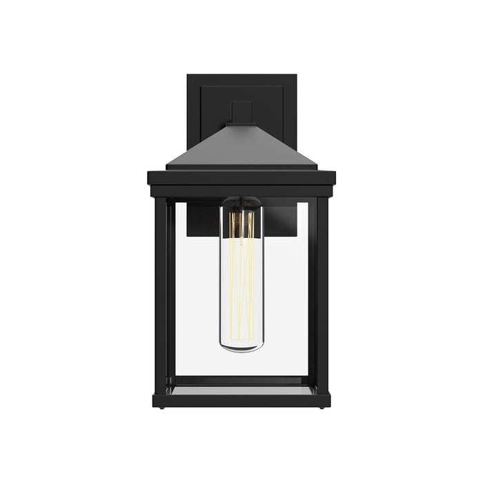 Alora EW552009BKCL One Light Exterior Wall Mount, Clear Glass/Textured Black