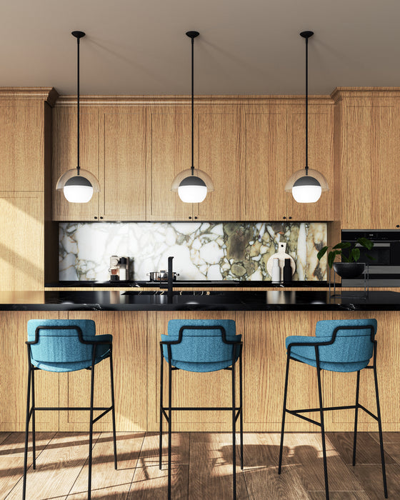 Alora PD568212MBOP One Light Pendant, Matte Black/Opal Matte Glass