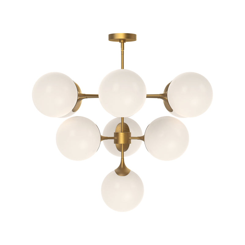 Alora CH505335AGOP Ten Light Chandelier, Aged Gold/Opal Matte Glass