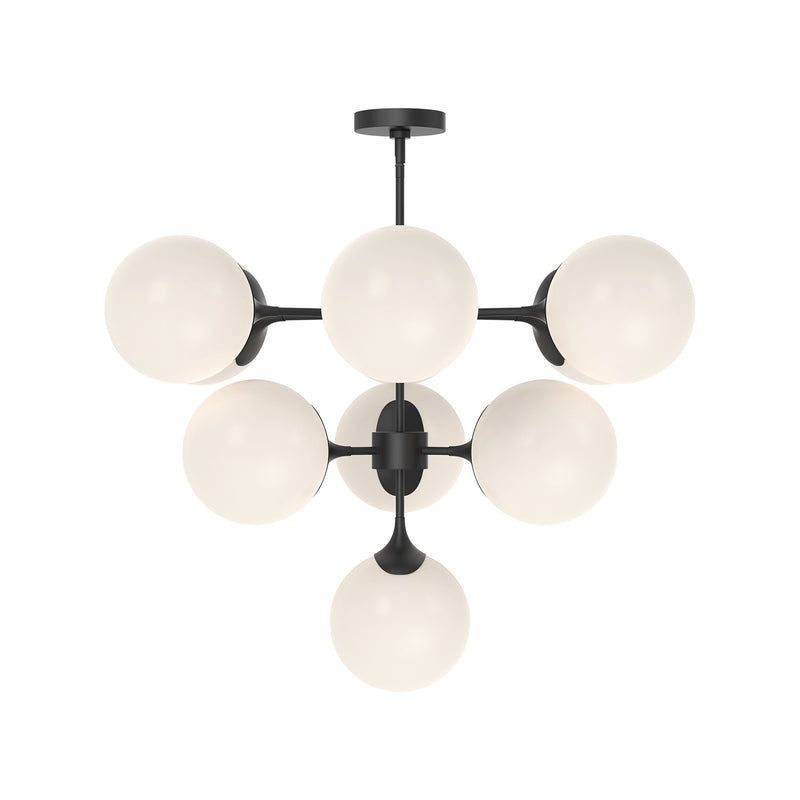 Alora CH505335MBOP Ten Light Chandelier, Matte Black/Opal Matte Glass