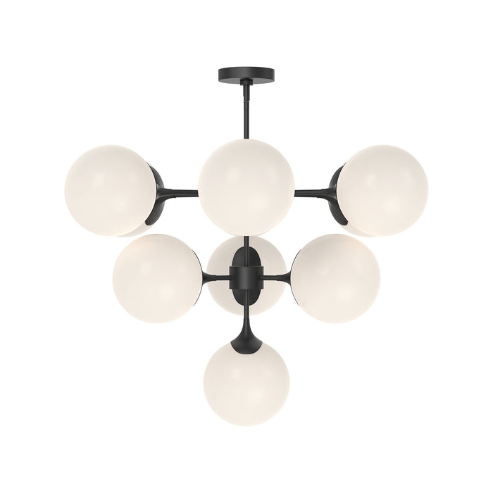Alora CH505335MBOP Ten Light Chandelier, Matte Black/Opal Matte Glass