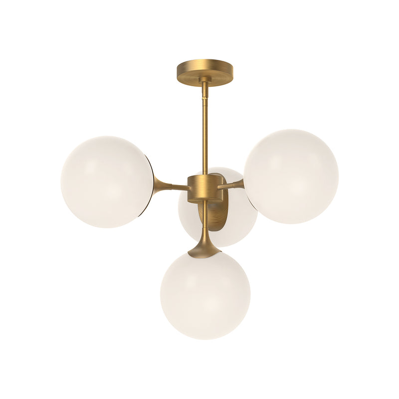 Alora CH505426AGOP Four Light Chandelier, Aged Gold/Opal Matte Glass