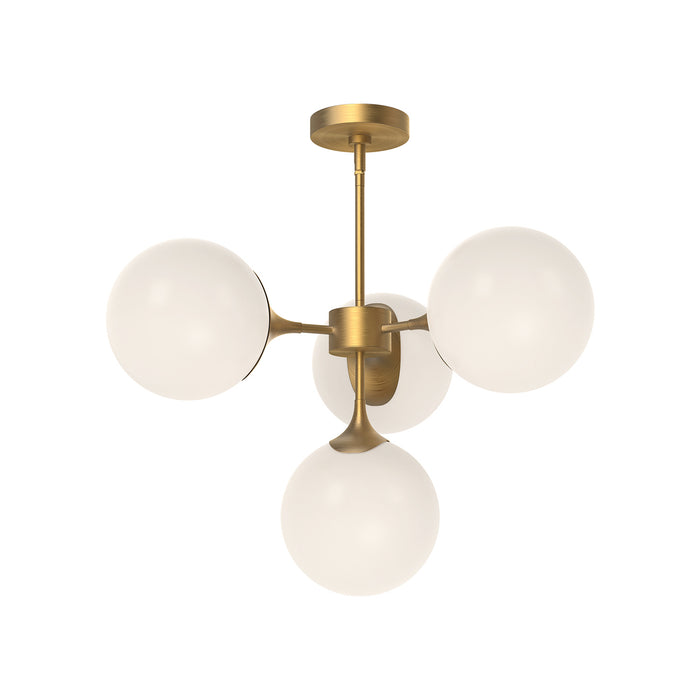 Alora CH505426AGOP Four Light Chandelier, Aged Gold/Opal Matte Glass