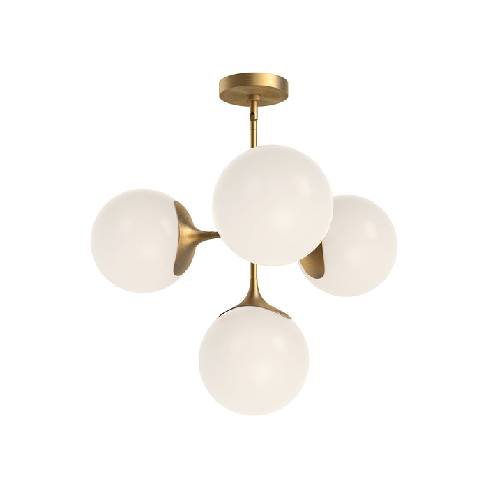 Alora CH505426AGOP Four Light Chandelier, Aged Gold/Opal Matte Glass