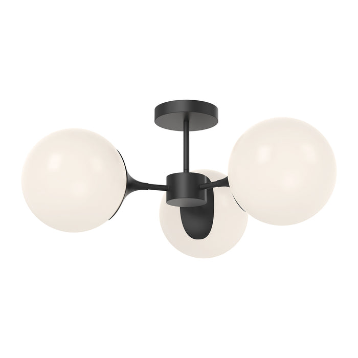 Alora SF505326MBOP Three Light Semi-Flush Mount, Matte Black/Opal Matte Glass