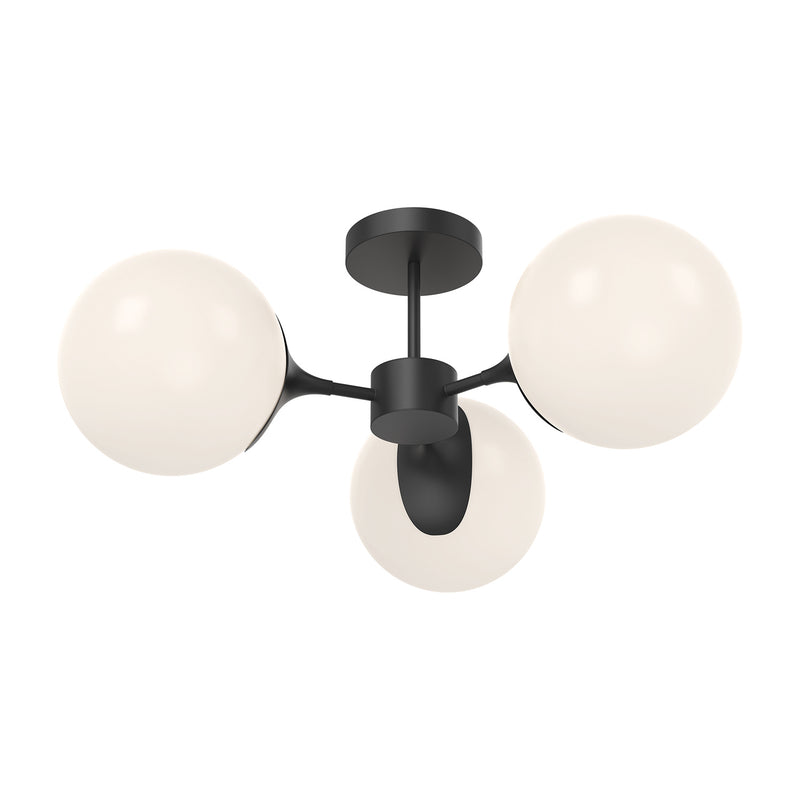 Alora SF505326MBOP Three Light Semi-Flush Mount, Matte Black/Opal Matte Glass
