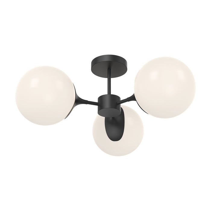 Alora SF505326MBOP Three Light Semi-Flush Mount, Matte Black/Opal Matte Glass