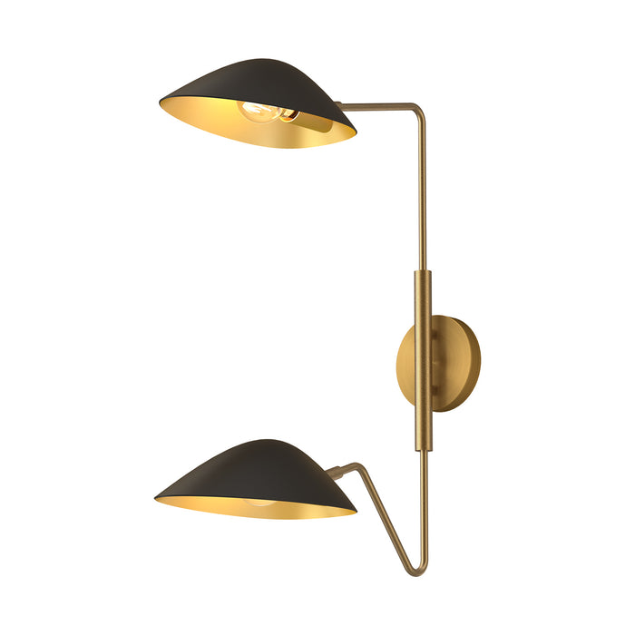 Alora WV550224MBAG Two Light Vanity, Aged Gold/Matte Black