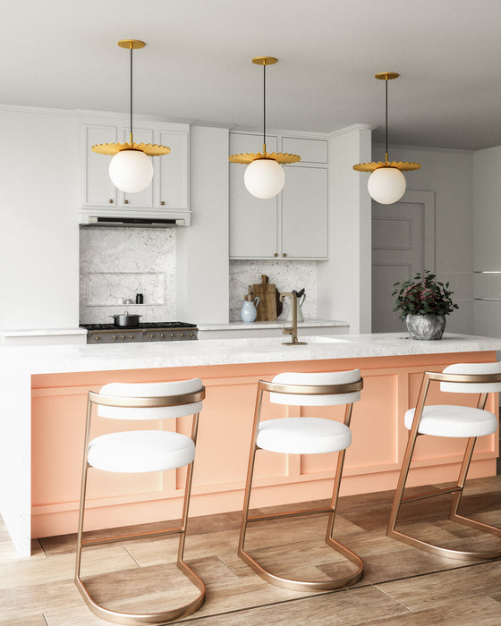 Alora PD501214BGOP One Light Pendant, Brushed Gold/Opal Matte Glass