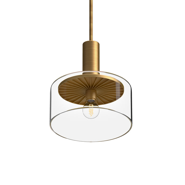 Alora PD535010AGCL One Light Pendant, Aged Gold/Clear Glass