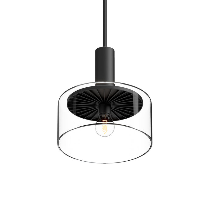 Alora PD535010MBCL One Light Pendant, Clear Glass/Matte Black