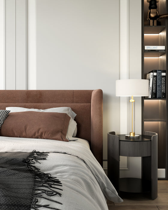 Alora TL567218BGWL Two Light Table Lamp, Brushed Gold/White Linen