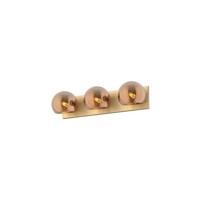 Alora VL548322BGCP Three Light Bathroom Fixtures, Brushed Gold/Copper Glass