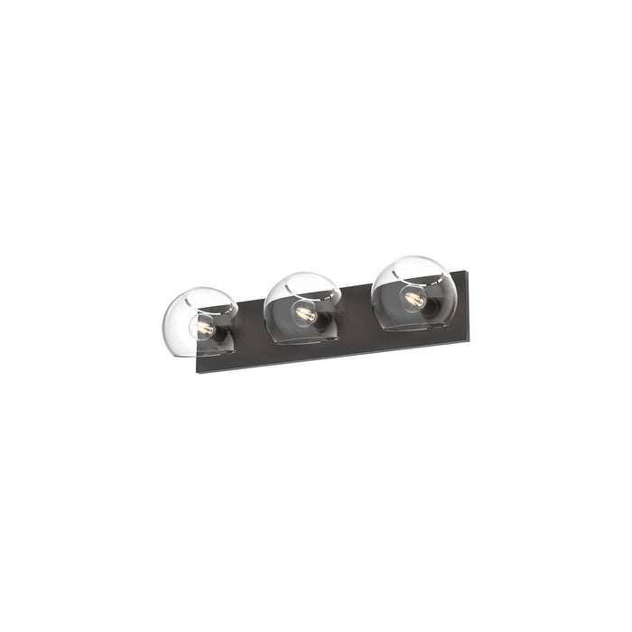 Alora VL548322MBCL Three Light Bathroom Fixtures, Clear Glass/Matte Black