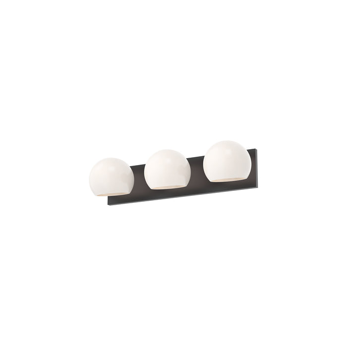 Alora VL548322MBOP Three Light Bathroom Fixtures, Matte Black/Opal Matte Glass