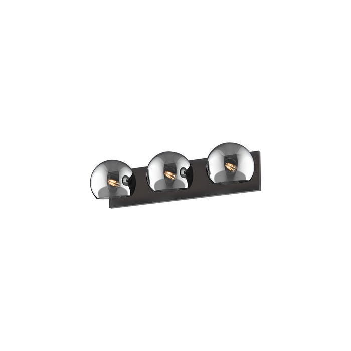 Alora VL548322MBSM Three Light Bathroom Fixtures, Matte Black/Smoked Solid Glass