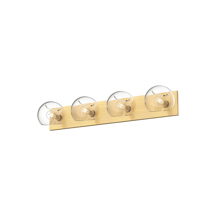 Alora VL548431BGCL Four Light Bathroom Fixtures, Brushed Gold/Clear Glass