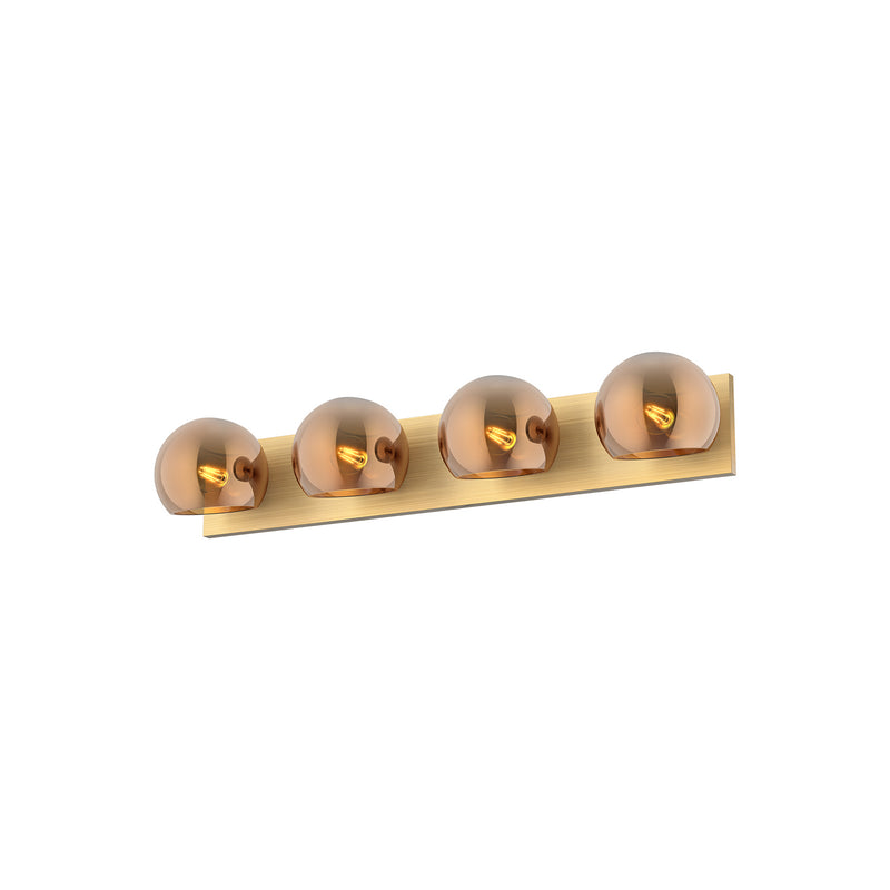 Alora VL548431BGCP Four Light Bathroom Fixtures, Brushed Gold/Copper Glass
