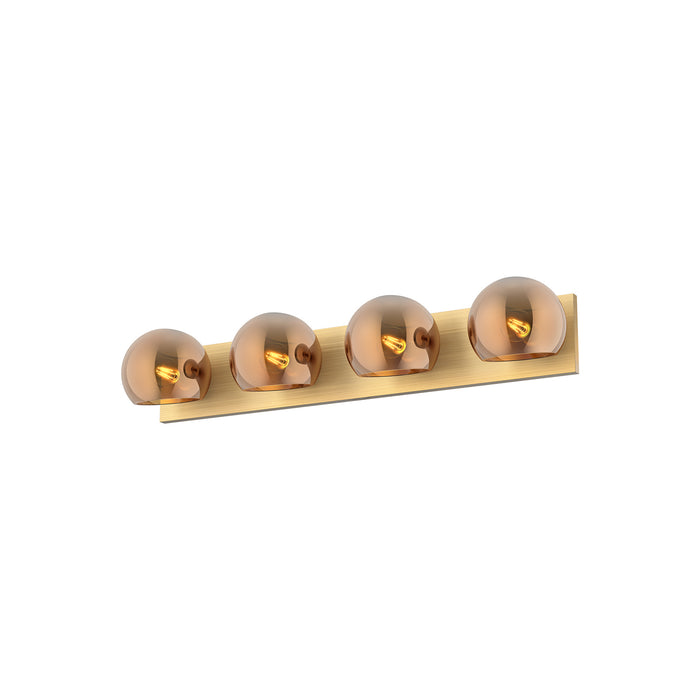 Alora VL548431BGCP Four Light Bathroom Fixtures, Brushed Gold/Copper Glass