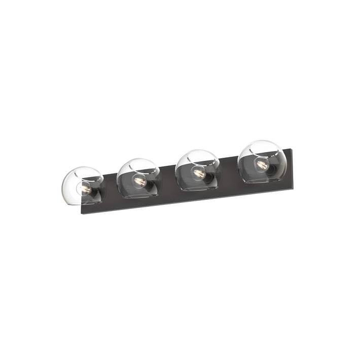 Alora VL548431MBCL Four Light Bathroom Fixtures, Clear Glass/Matte Black