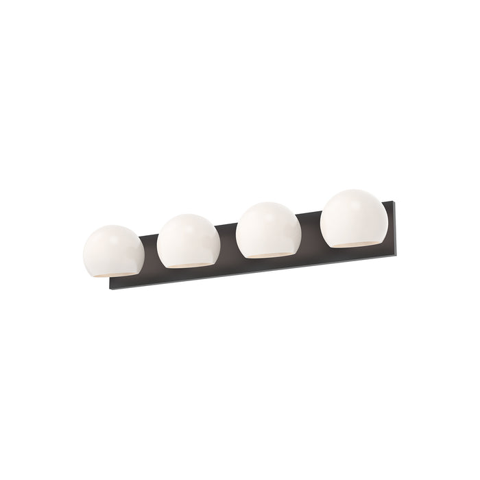 Alora VL548431MBOP Four Light Bathroom Fixtures, Matte Black/Opal Matte Glass