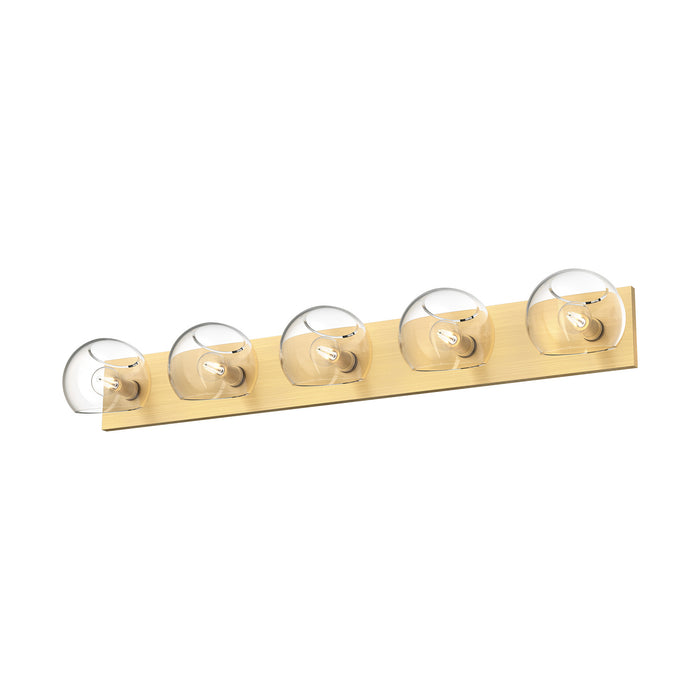 Alora VL548540BGCL Five Light Bathroom Fixtures, Brushed Gold/Clear Glass