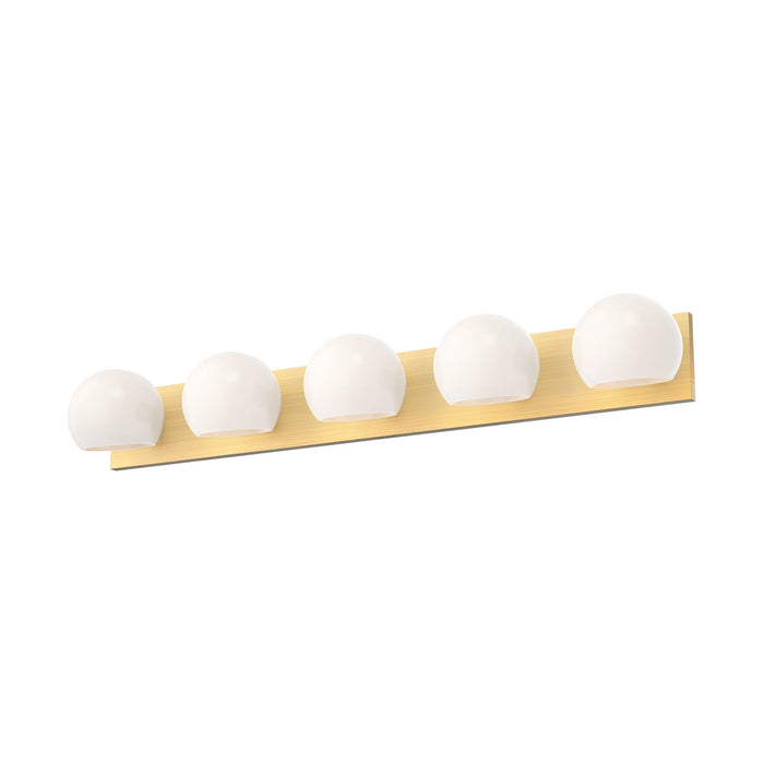 Alora VL548540BGOP Five Light Bathroom Fixtures, Brushed Gold/Opal Matte Glass