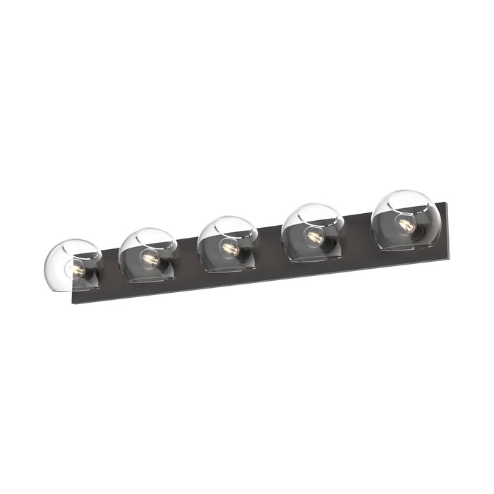 Alora VL548540MBCL Five Light Bathroom Fixtures, Clear Glass/Matte Black
