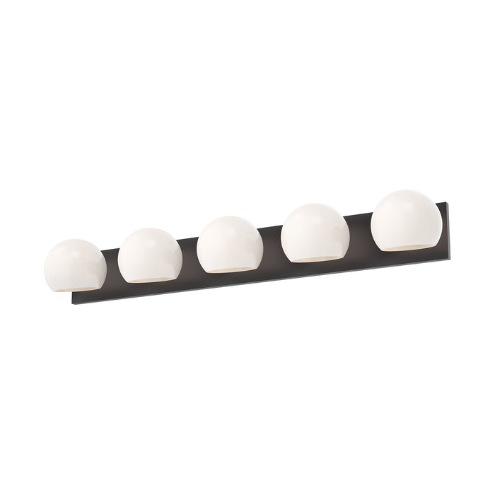 Alora VL548540MBOP Five Light Bathroom Fixtures, Matte Black/Opal Matte Glass