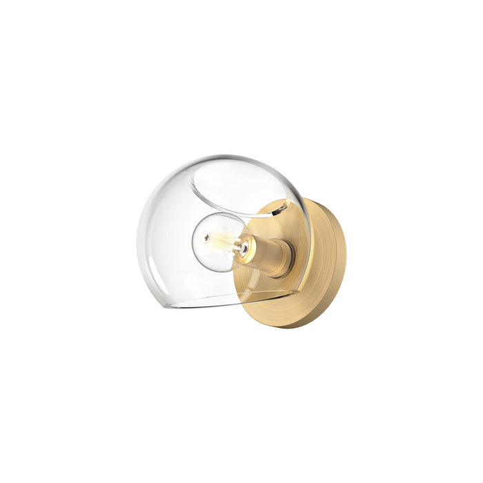 Alora WV548006BGCL One Light Vanity, Brushed Gold/Clear Glass