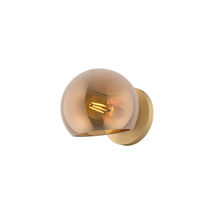 Alora WV548006BGCP One Light Vanity, Brushed Gold/Copper Glass